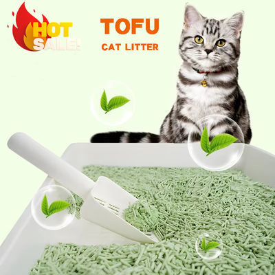 comprar Areia para Gatos de Tofu de Chá Verde por Atacado, Baixa Poeira, Embalagem Personalizável, Sem Odor, Estabilidade de Aglomeração, Limpeza Fácil a Cada Remoção online manufacture