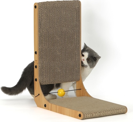 acheter L-Forme de chat gratte-cigare à haute densité en papier ondulé monté sur le mur online manufacture