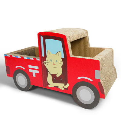 kopen Rode auto in de vorm van een kat schraper nest slijtvast karton kat schraper auto online manufacture