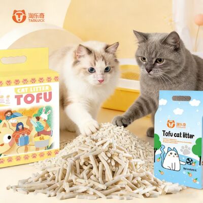 Buy Biodegradable Low Dust Fast Clumping Tofu Cat Litter Sand with Customizable Packaging online manufacture