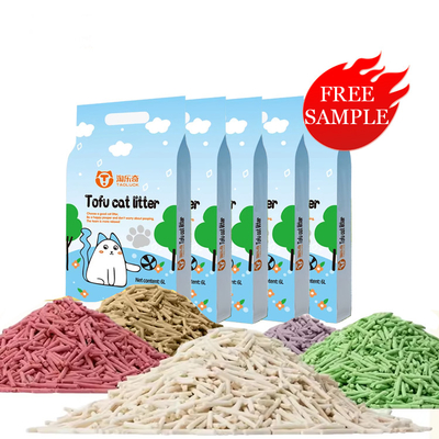 Factory Supplier Low Dust Fast Clumping Eco-Friendly Odor Inhibition Easy Cleaning Private Label Tofu Cat Litter 6L/Bag